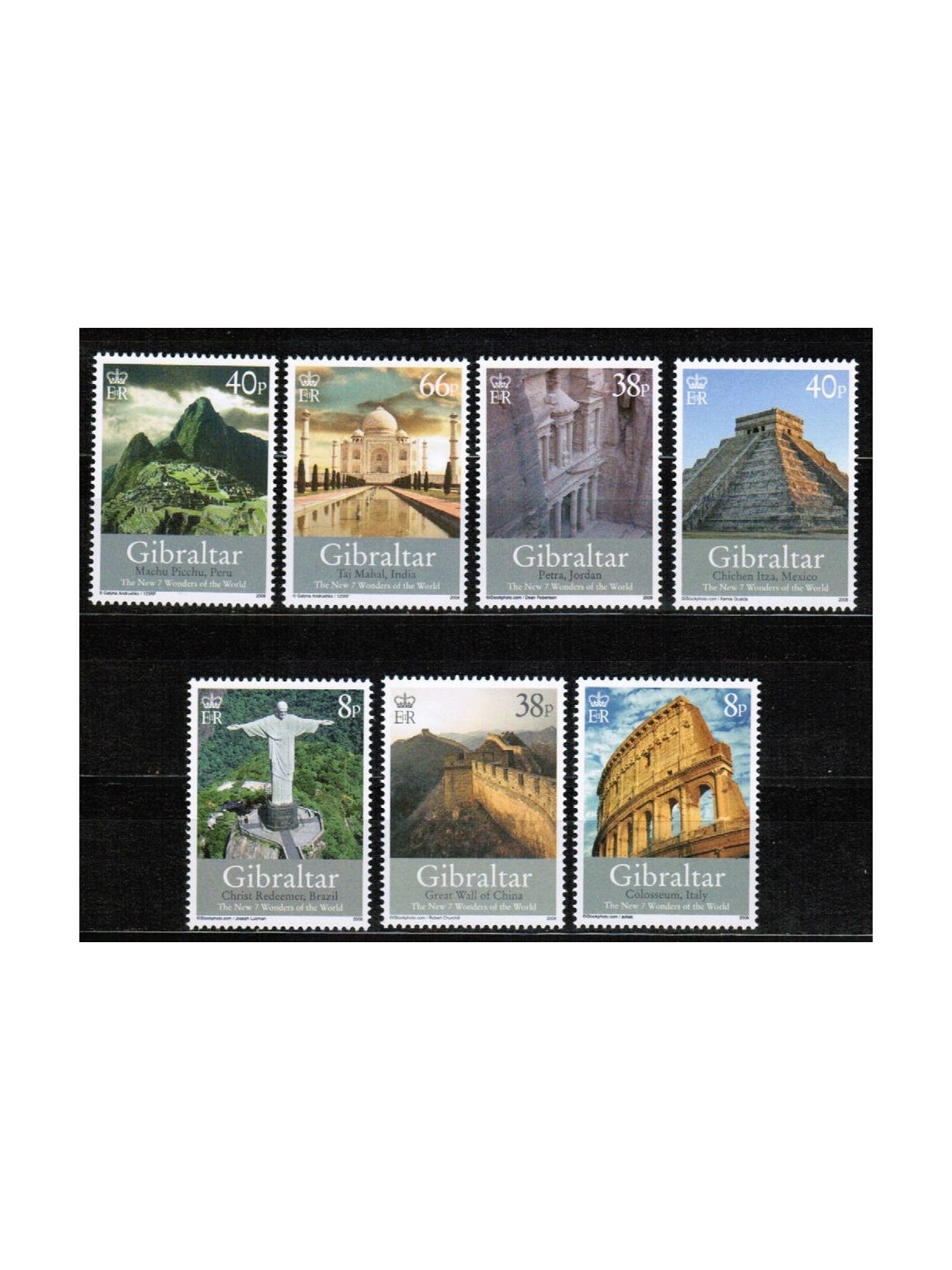 GIBRALTAR 2008 Wonders of the World 7v MNH**