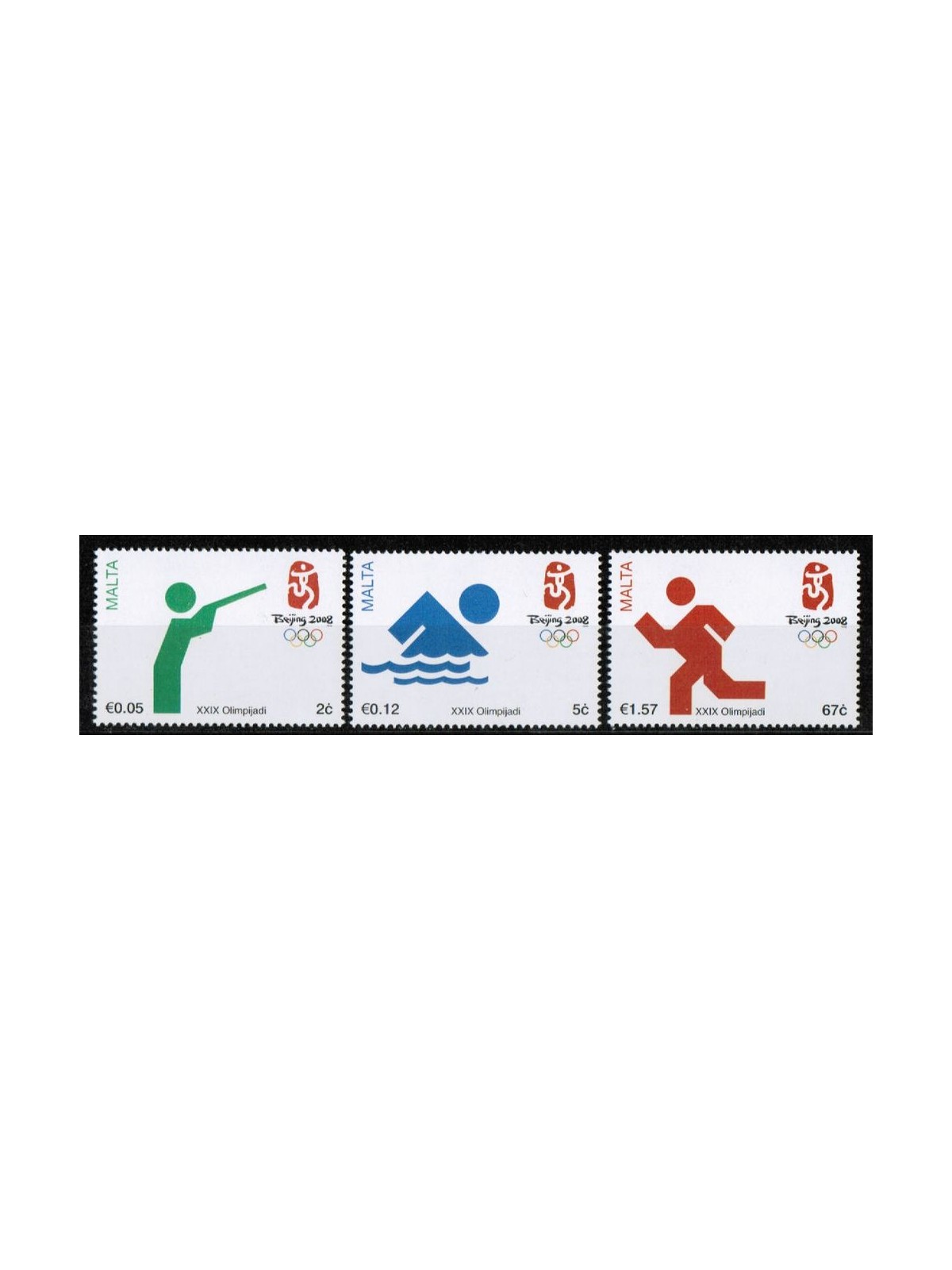 MALTA 2008 Beijing, Summer Olympic Games 3v MNH**