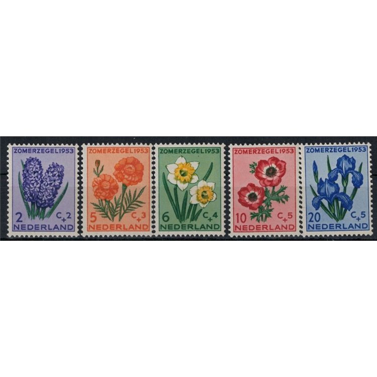 NETHERLANDS 1953 Charity, summer series, flowers 5v MNH**