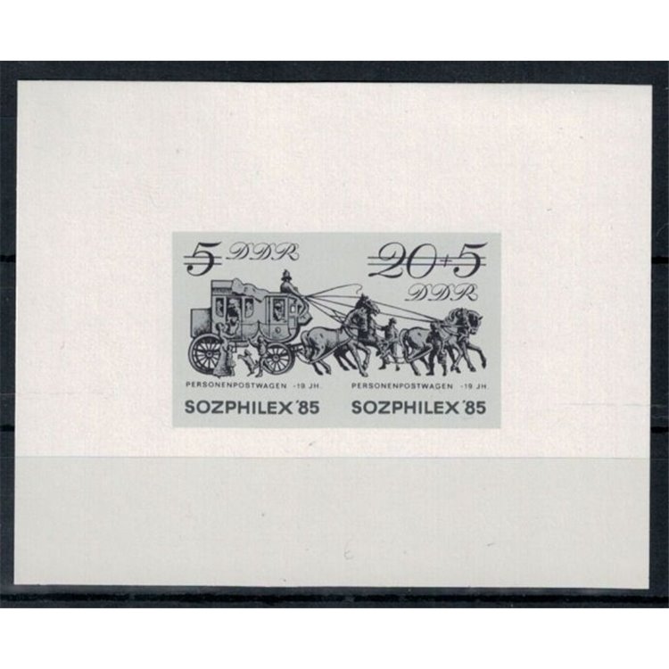GERMANY GDR 1985 Sozphilex '85 – trial in black