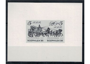 GERMANY GDR 1985 Sozphilex '85 – trial in black
