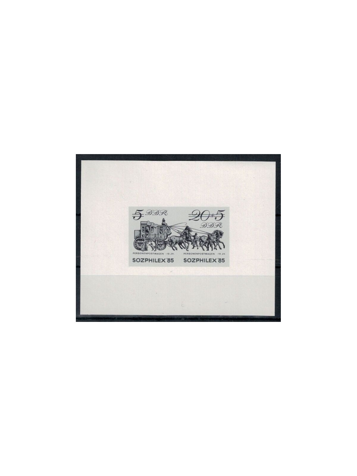 GERMANY GDR 1985 Sozphilex '85 – trial in black