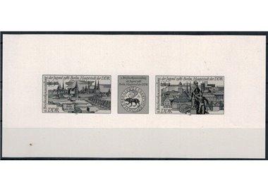 GERMANY GDR 1986 Youth stamp exhibition - Black proof