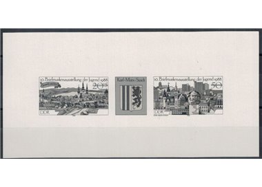 GERMANY GDR 1988 Youth stamp exhibition - Black proof