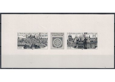 GERMANIA DDR 1988 Esposizione filatelica della gioventù, Erfurt - Prova in nero