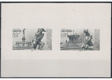 GERMANIA DDR 1989 Esposizione filatelica, Magdeburg - Prova in nero
