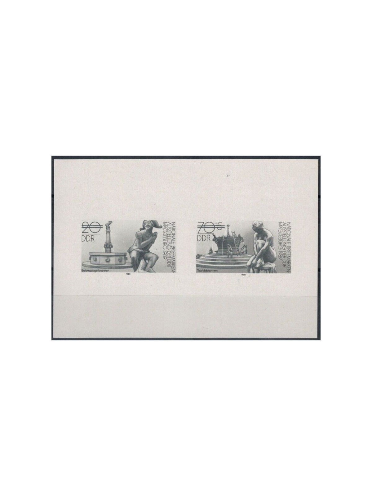 GERMANY GDR 1989 Philatelic exhibition, Magdeburg - Black proof