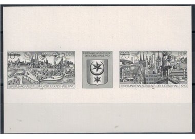 GERMANY GDR 1990 Youth philatelic exhibition, Halle - Black proof