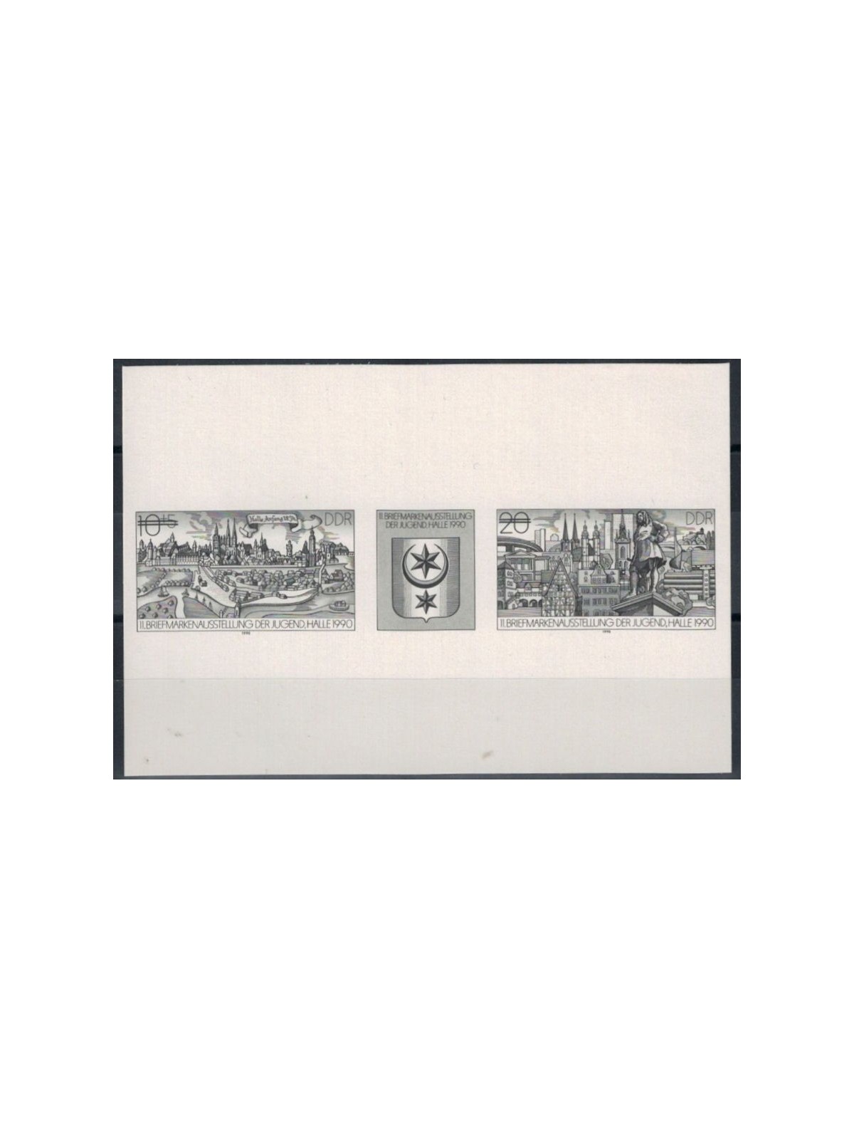 GERMANY GDR 1990 Youth philatelic exhibition, Halle - Black proof