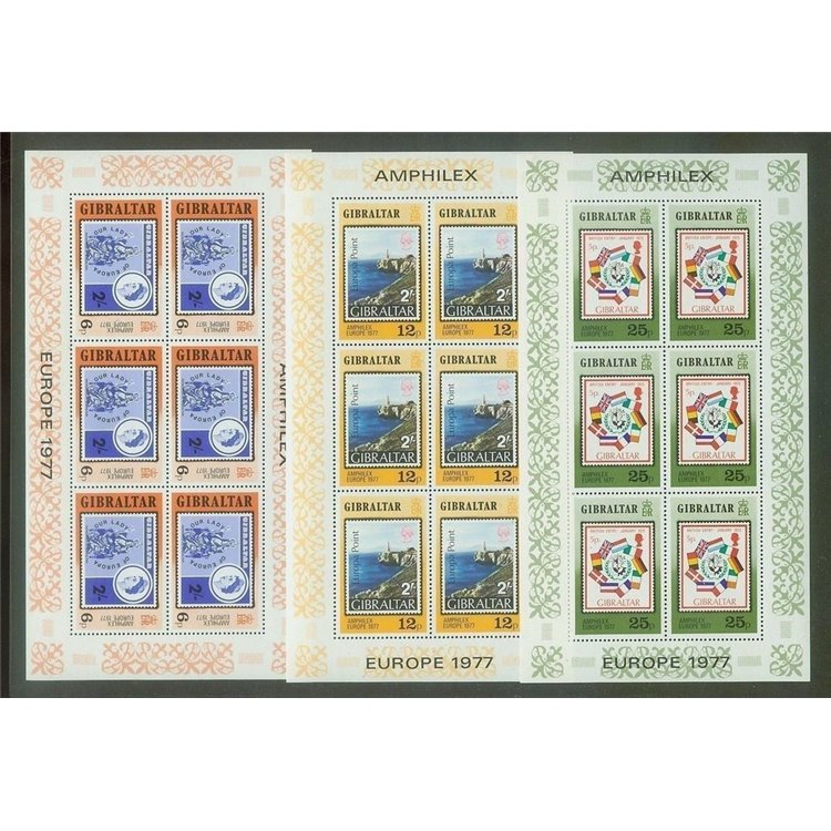 GIBRALTAR 1977 Europe 3 s/s MNH**