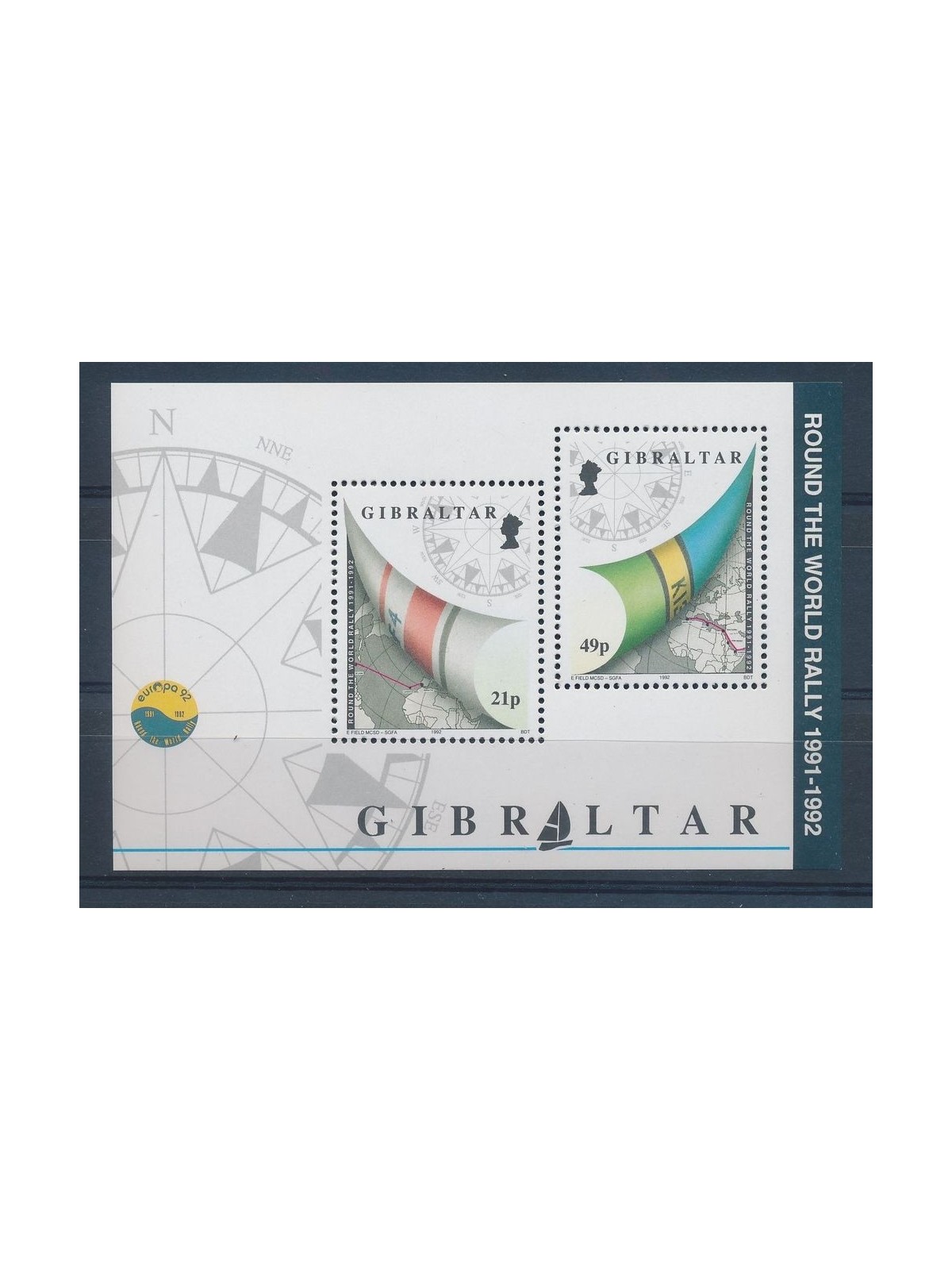 GIBILTERRA 1992 Regata intorno al mondo BF MNH**