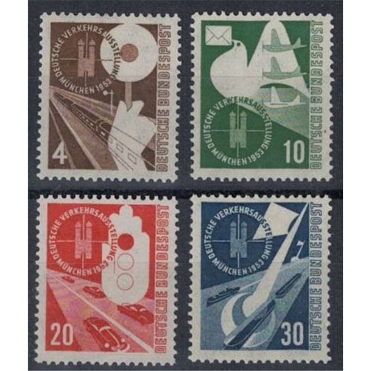 GERMANIA BRD 1953 Esposizione dei trasporti 4v MH*