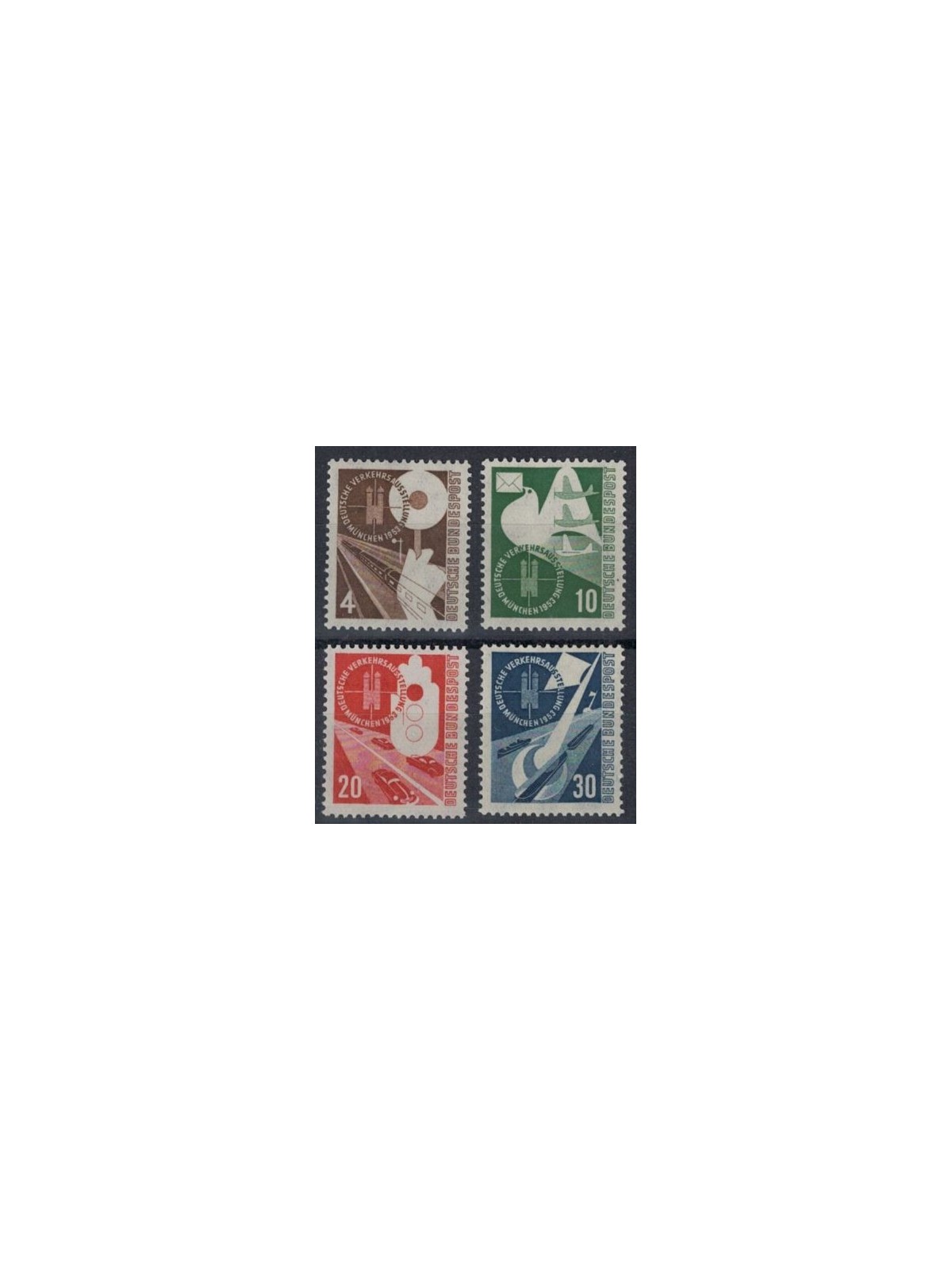 GERMANY BRD 1953 Transport Exhibition 4v MH*