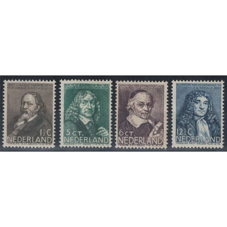 NETHERLANDS 1937 Charity, summer series, illustrious men 4v MH*