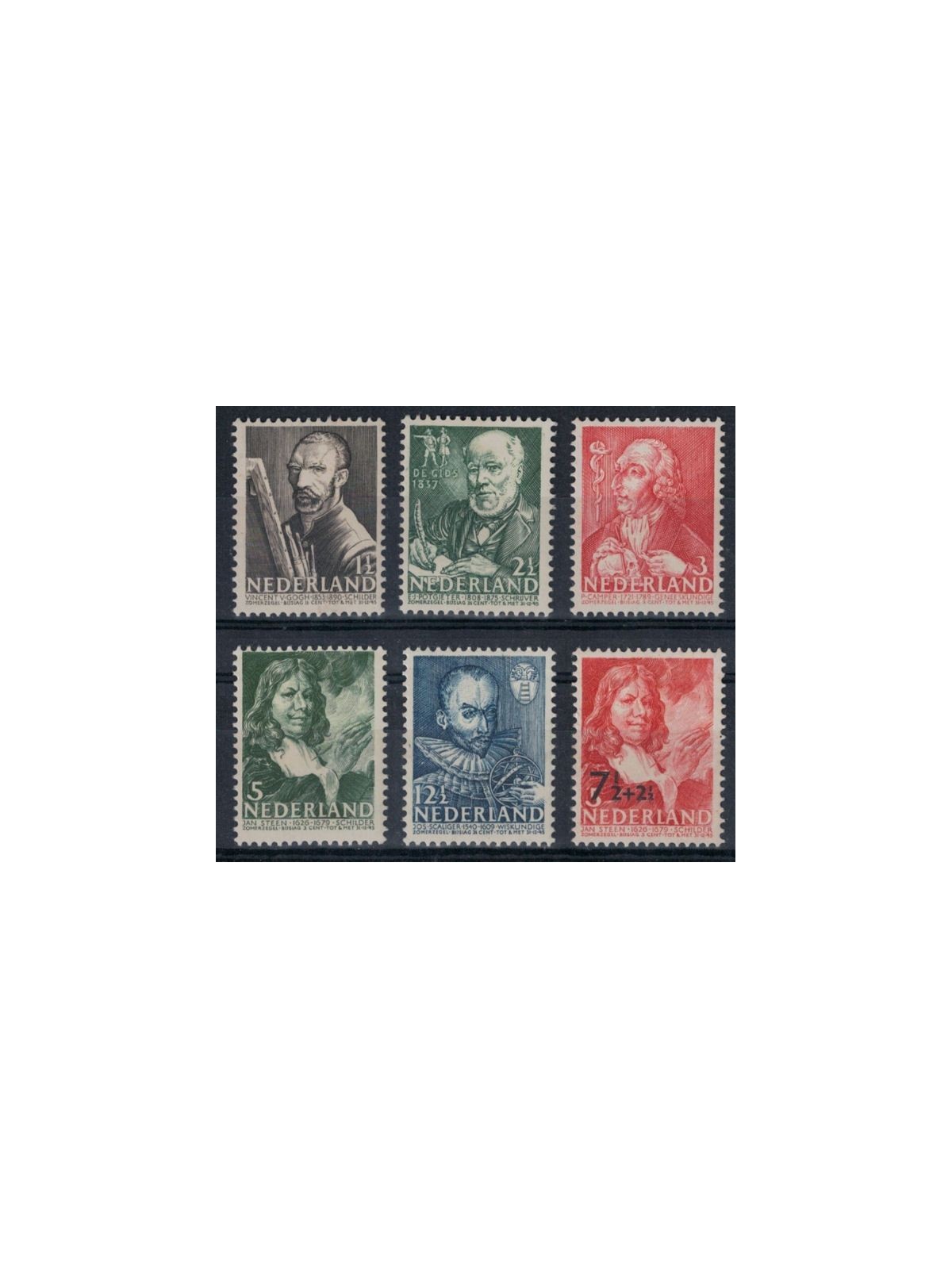 NETHERLANDS 1940 Charity, summer series, illustrious men 6v MNH**
