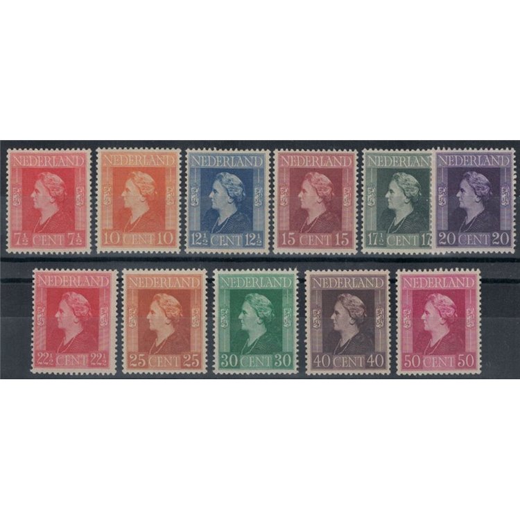 HOLLAND 1944-46 Ordinary series, Queen Wilhelmina 11v MNH**