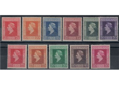 HOLLAND 1944-46 Ordinary series, Queen Wilhelmina 11v MNH**