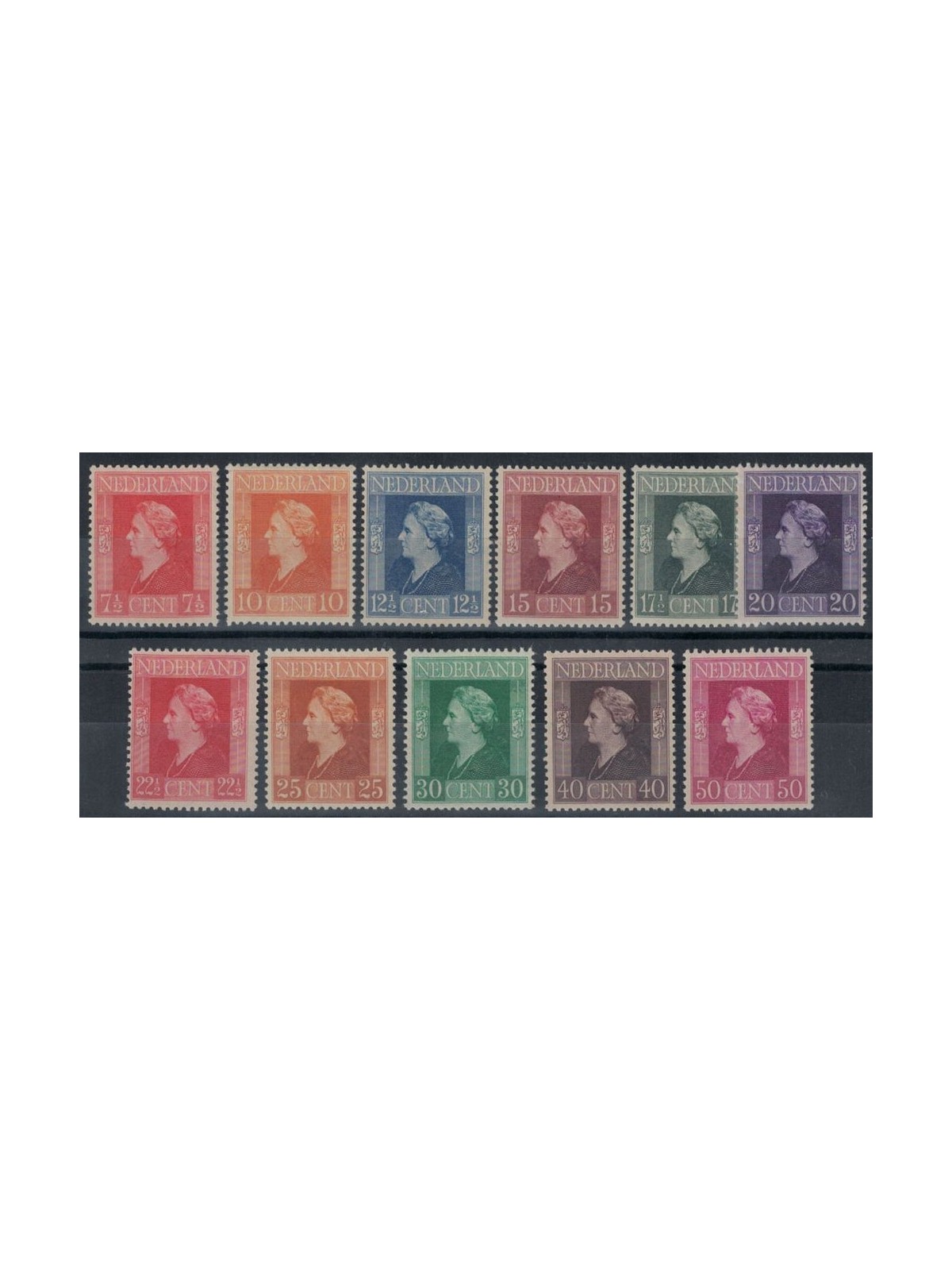 HOLLAND 1944-46 Ordinary series, Queen Wilhelmina 11v MNH**