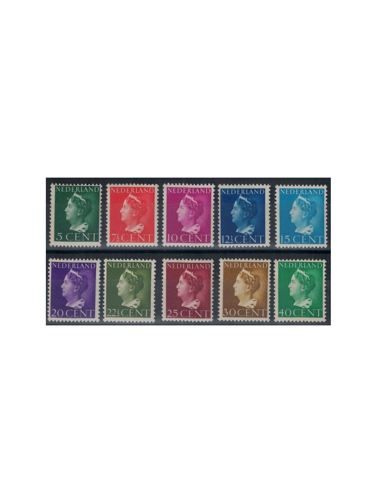 OLANDA 1940 Serie ordinaria, Regina Guglielmina 10v MNH**