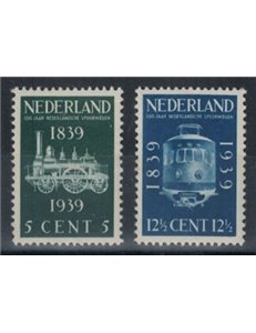 NETHERLANDS 1939 Centenary of the Dutch Railways 2v MNH**