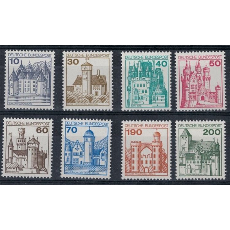 GERMANIA BRD 1977 Serie ordinaria, castelli e fortezze 8v MNH**