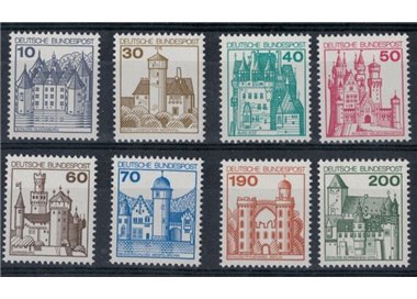 GERMANIA BRD 1977 Serie ordinaria, castelli e fortezze 8v MNH**