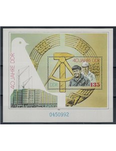 GERMANIA DDR 1989 40° Anniversario della Nazione 1 BF MNH**