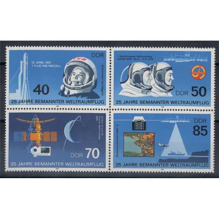 GERMANY DDR 1986 First man in space 4v MNH**
