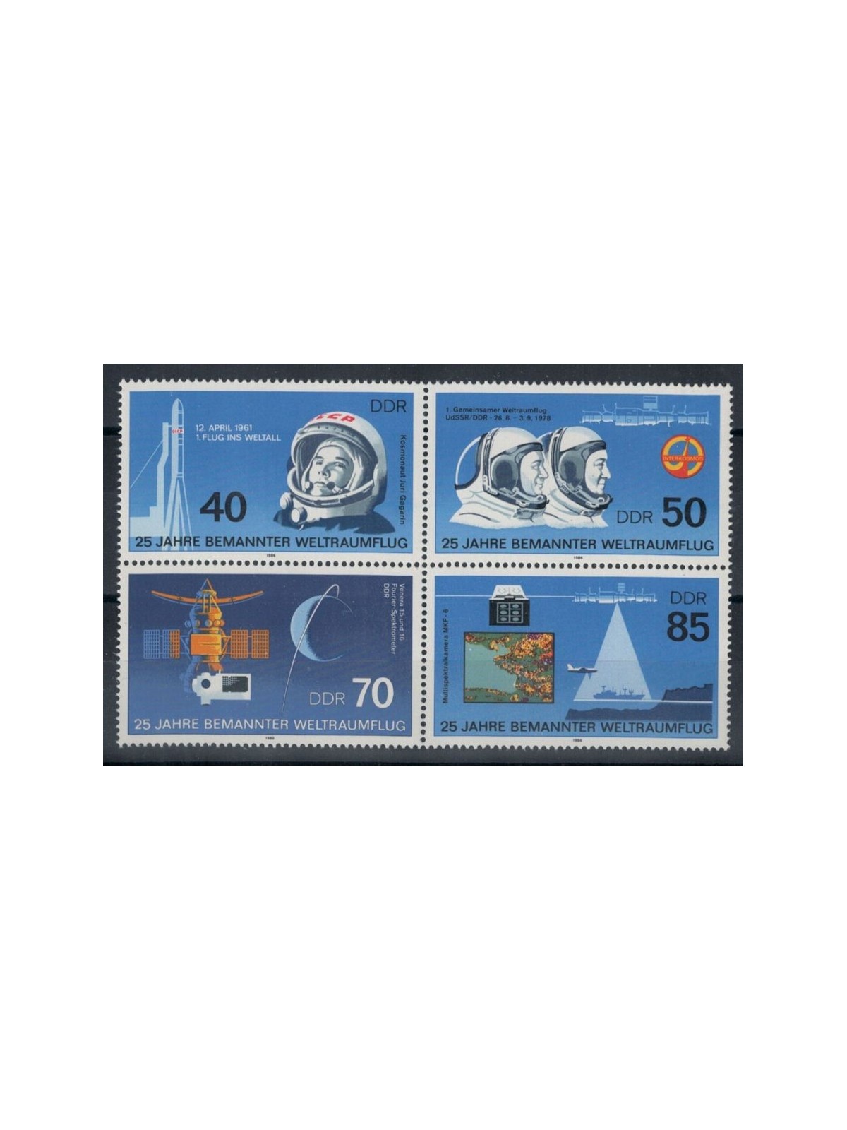 GERMANIA DDR 1986 Primo uomo nello spazio 4v MNH**