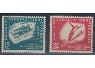 GERMANIA DDR 1951 Sport invernali 2v MNH**