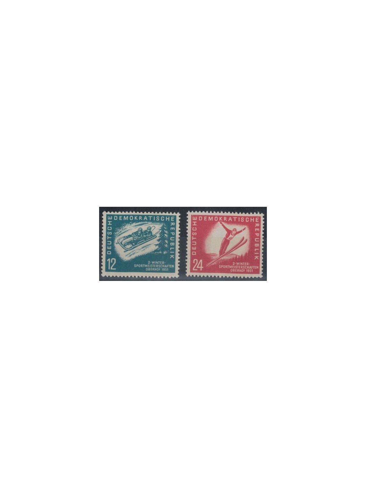GERMANIA DDR 1951 Sport invernali 2v MNH**