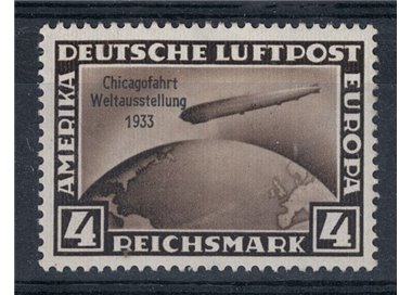GERMANIA REICH 1933 Viaggio dello Zeppelin a Chicago 1v MH*