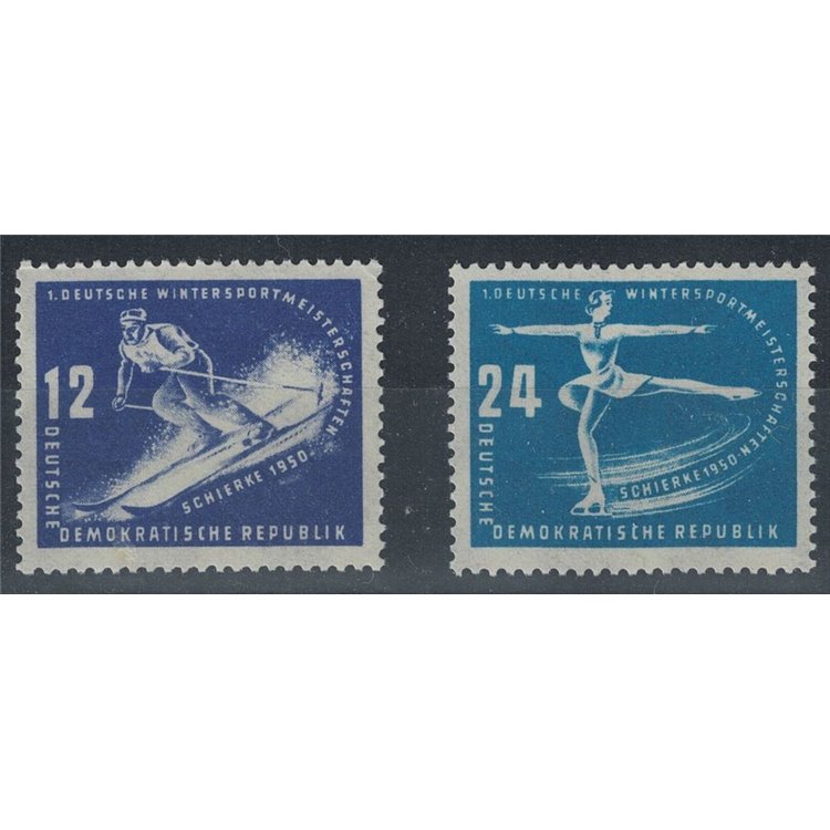 GERMANIA DDR 1950 Sport invernali 2v MNH**