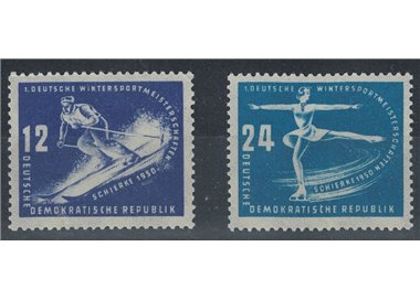 GERMANIA DDR 1950 Sport invernali 2v MNH**