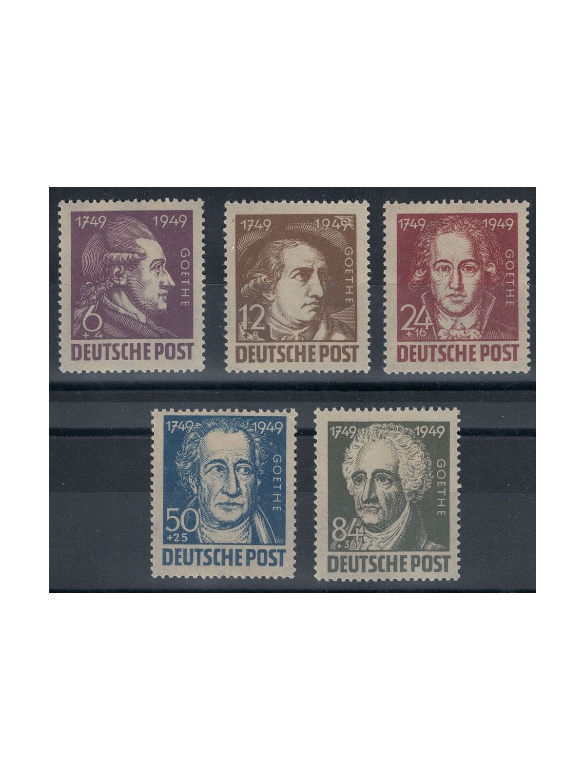GERMANIA (OCC. SOVIETICA) 1949 Bicentenario Goethe 5v MNH**