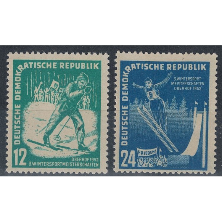 GERMANY DDR 1952 Winter Sports 2v MNH**