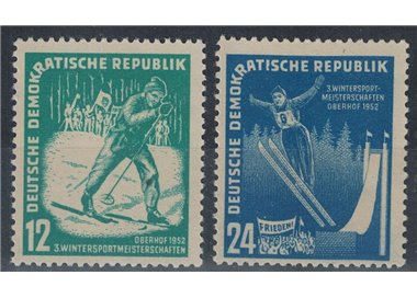 GERMANIA DDR 1952 Sport invernali 2v MNH**