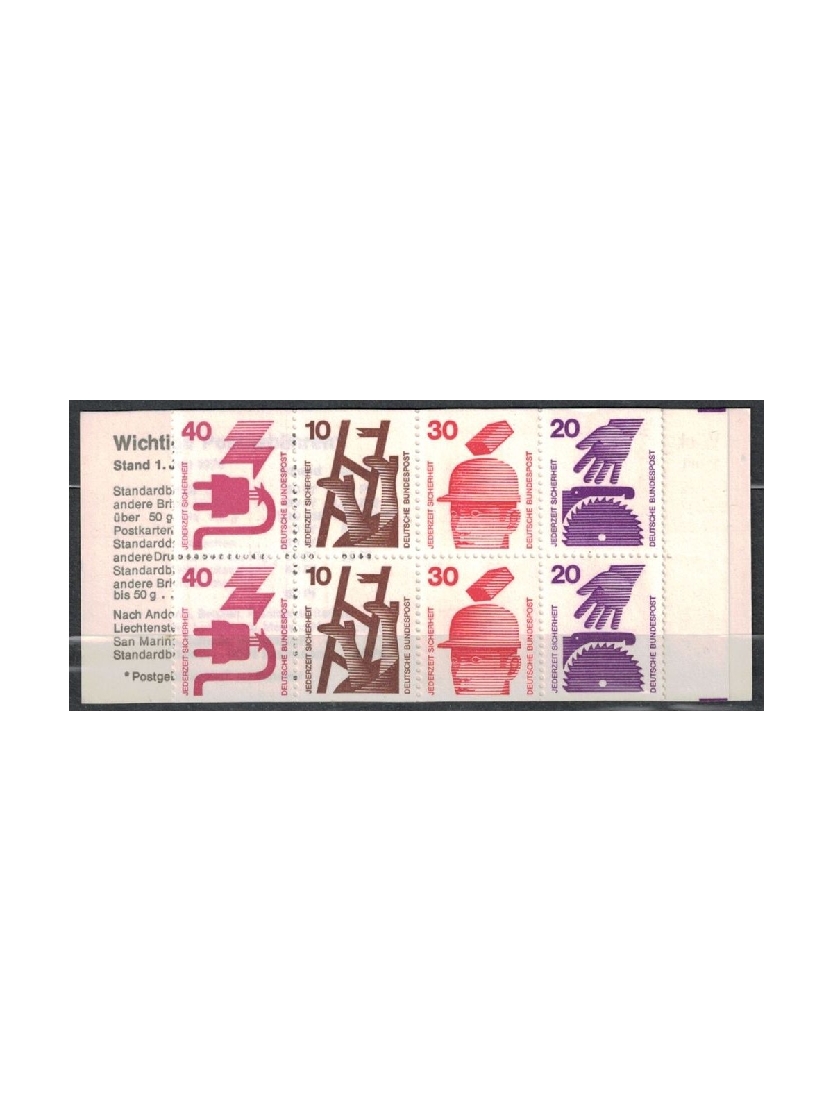 GERMANY BRD 1972-73 Accident prevention 1 booklet MNH**