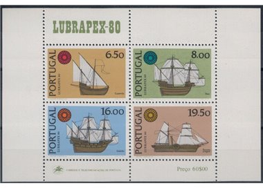 PORTOGALLO 1980 Lubrapex 1 BF MNH**