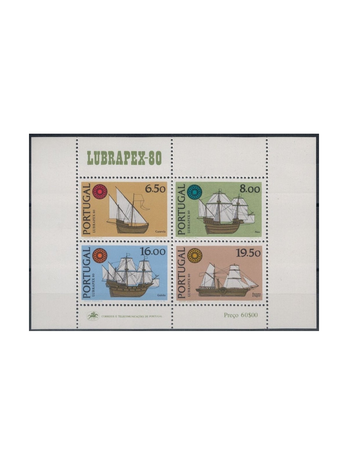 PORTUGAL 1980 Lubrapex 1 s/s MNH**