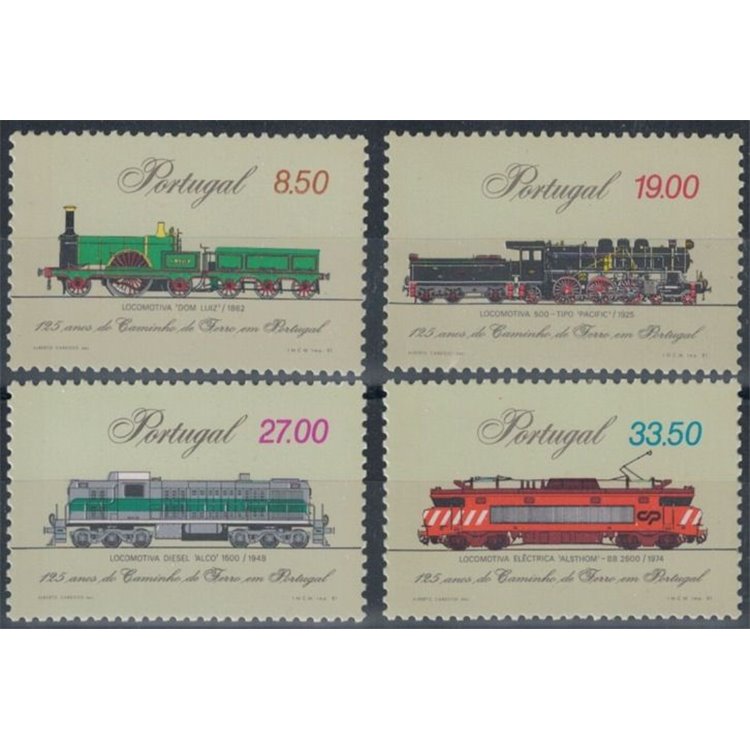 PORTUGAL 1981 Railway Anniversary 4v MNH**