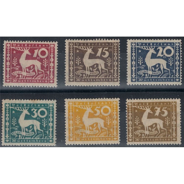 WURTTEMBERG 1920 Autorità comunali 6v MH*