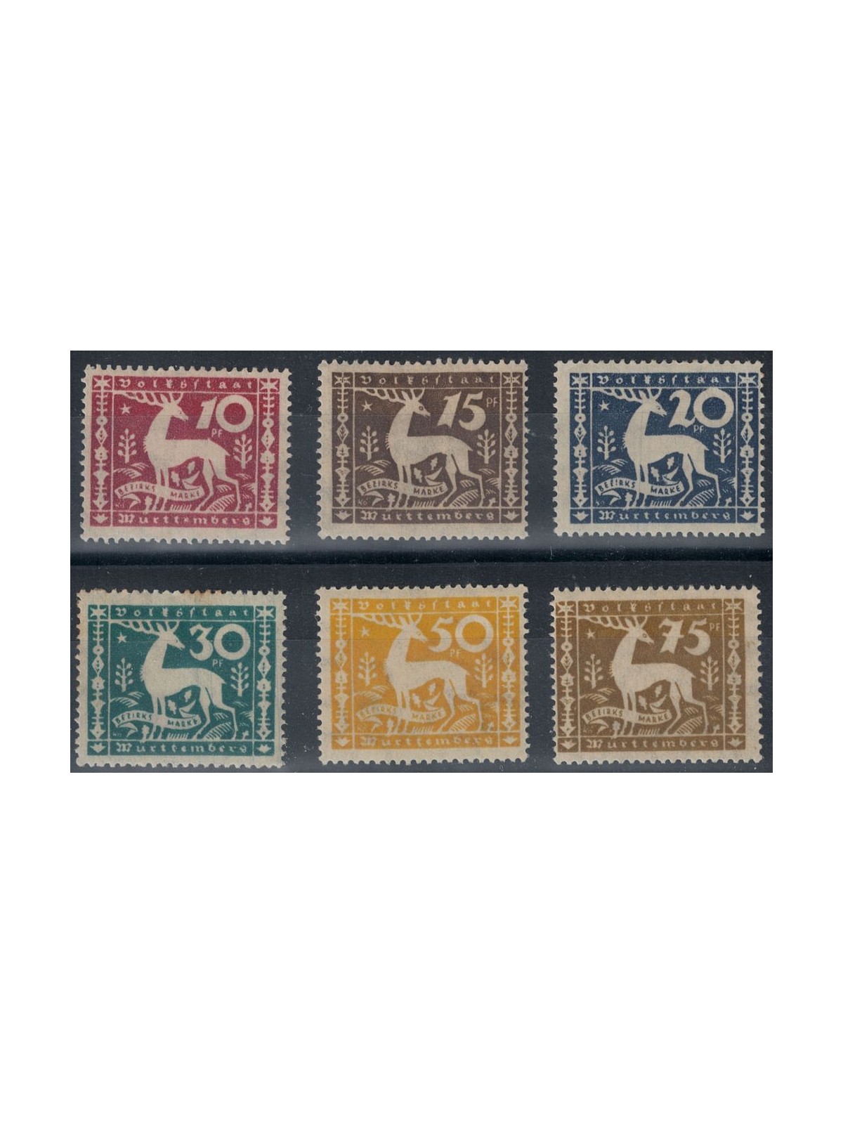 WURTTEMBERG 1920 Autorità comunali 6v MH*