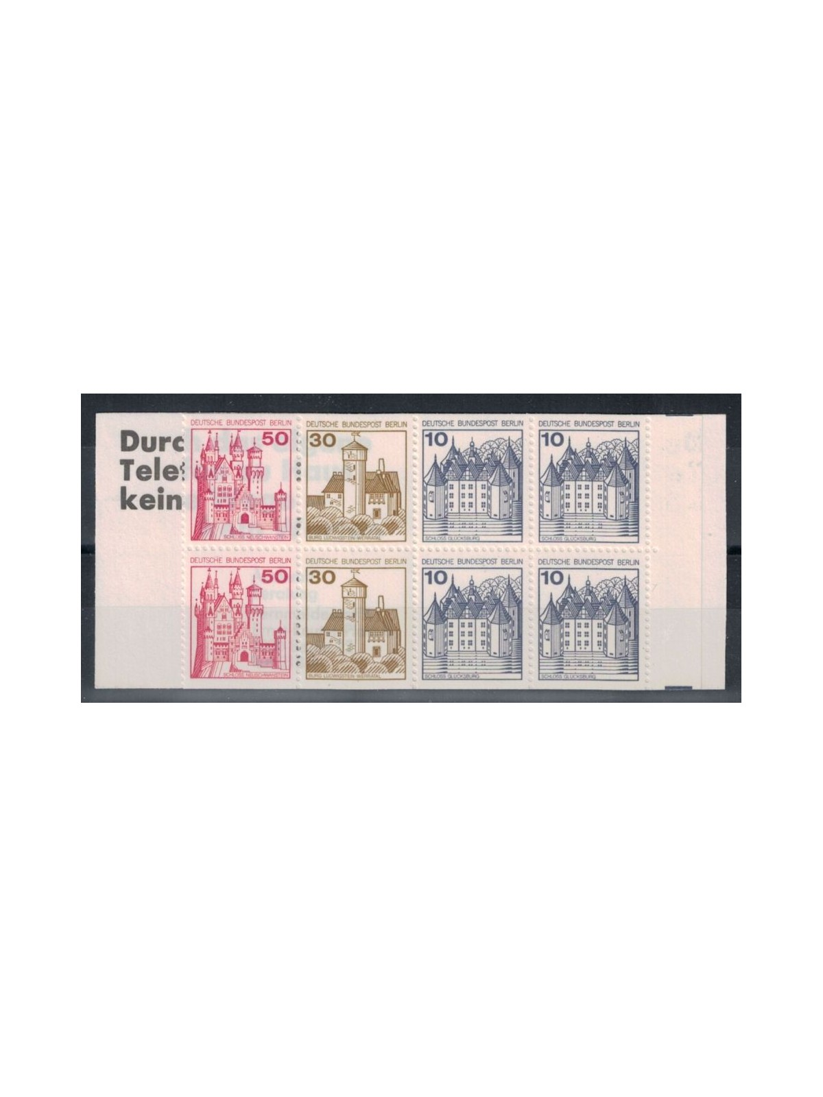 BERLIN 1977 Castles and Fortresses 1 booklet MNH**