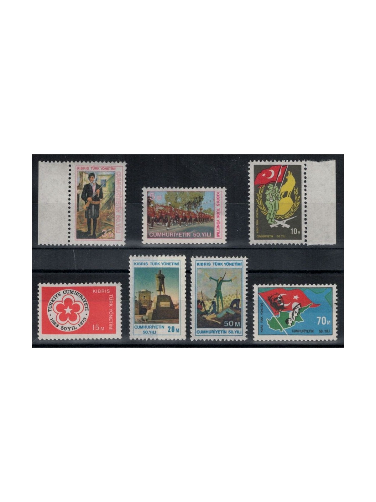 CIPRO TURCA 1974 Anniversario della Repubblica 7v MNH**