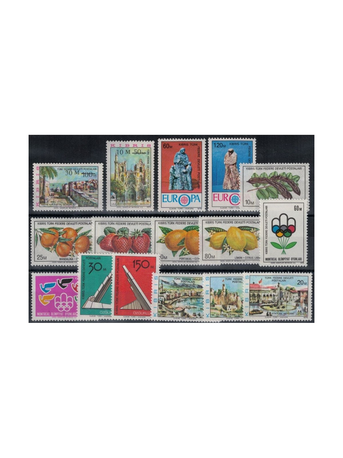 TURKISH CYPRUS 1976 Complete year 16v MNH**