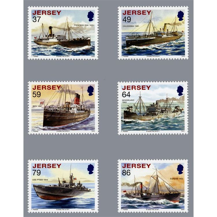 JERSEY 2011 Naval Disasters 6v MNH**