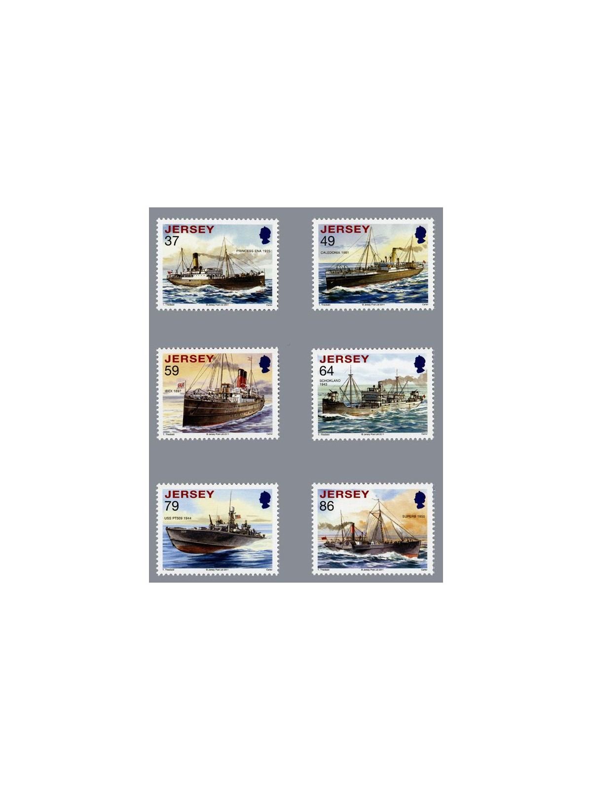 JERSEY 2011 Naval Disasters 6v MNH**