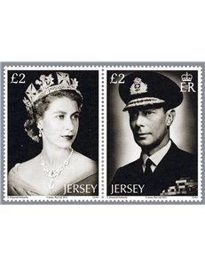 JERSEY 2012 Giubileo Regina - Elizabeth II diamond jubilee 2v