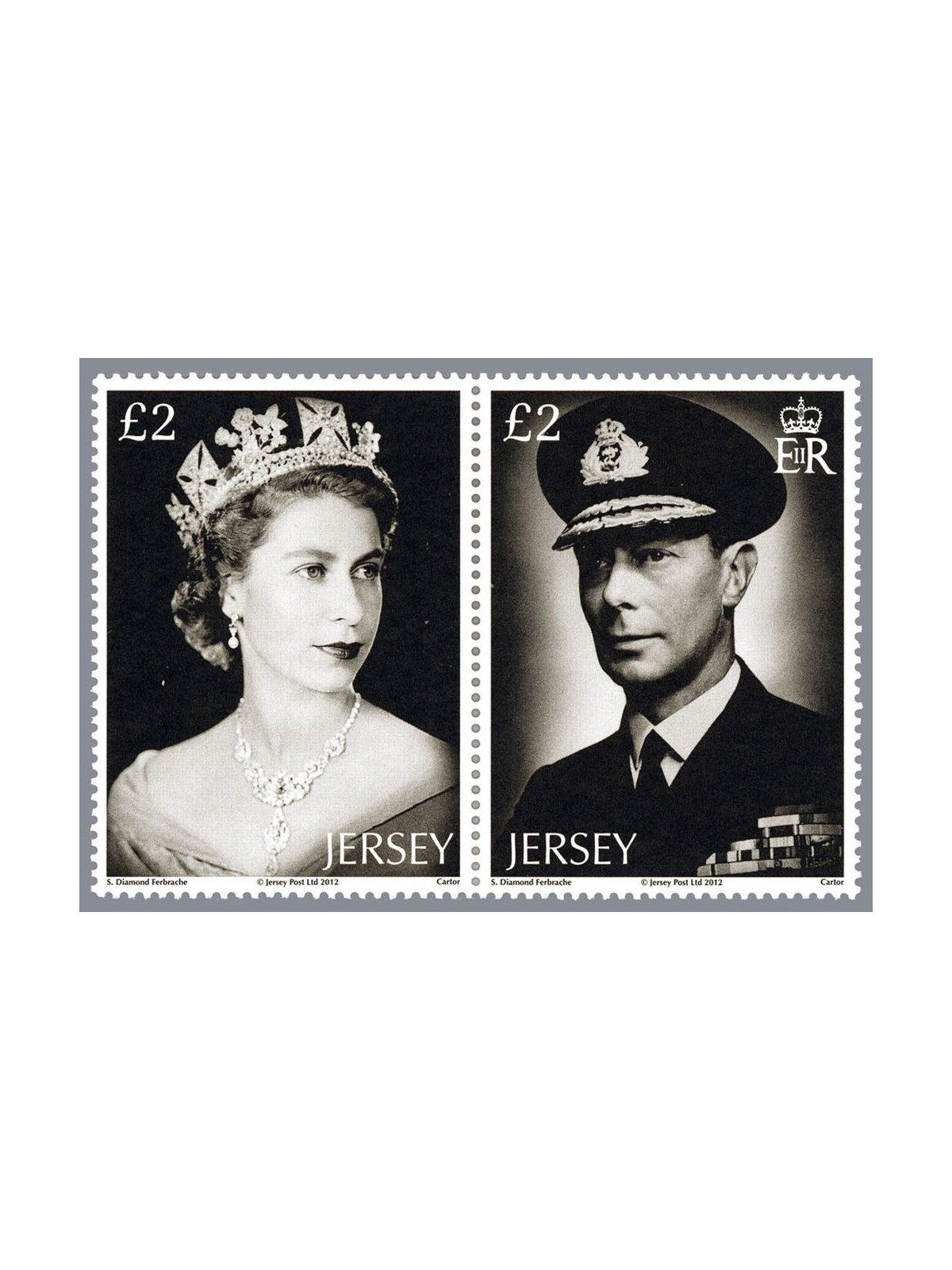 JERSEY 2012 Giubileo Regina - Elizabeth II diamond jubilee 2v